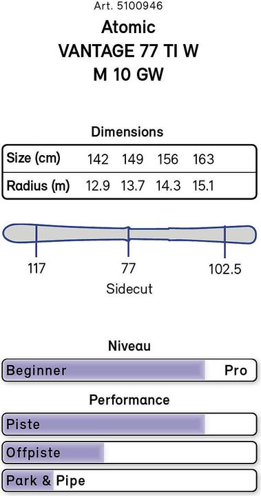 Produktbild Atomic Vantage 77 TI Damen Ski Set 21/22 (163 cm)
