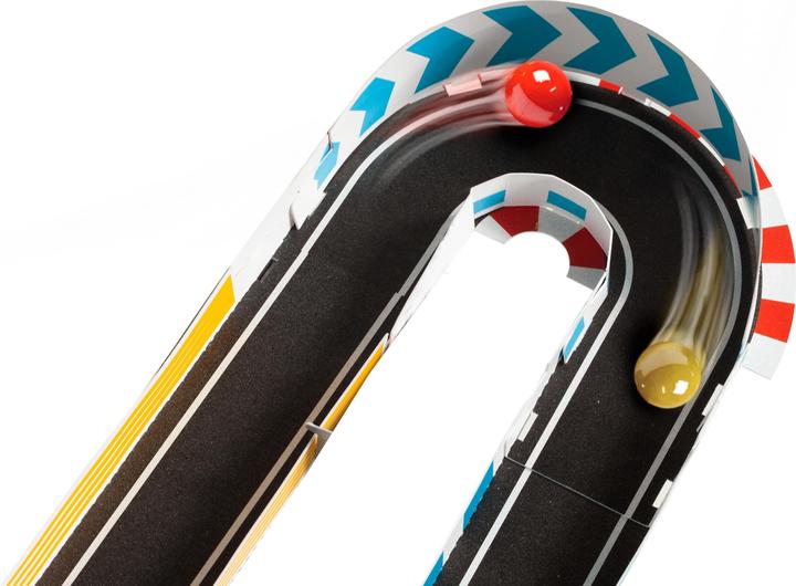 Produktbild Marble Racetrax Murmel Rennbahn: Starter Set mit 24 Bögen, 4 Meter Rennstrecke & 5 Murmeln, Murme...