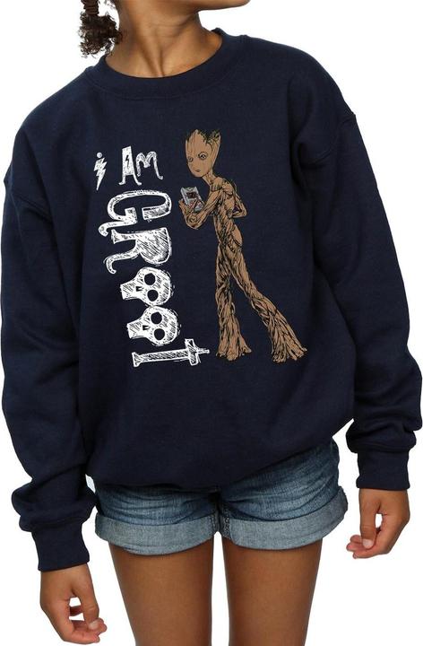 Produktbild Universal Textiles Mädchen I Am Teenage Groot Sweatshirt aus Baumwolle (152, 158)