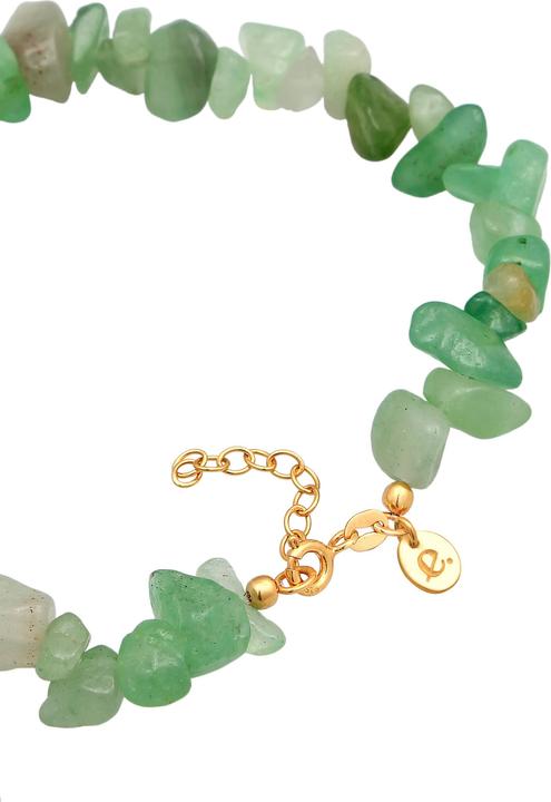 Produktbild Elli PREMIUM Fussschmuck Aventurin Splitter Bead 925 Silber vergoldet (Plastik, 925 Sterling Silber vergoldet, Aventurin, 22 cm)