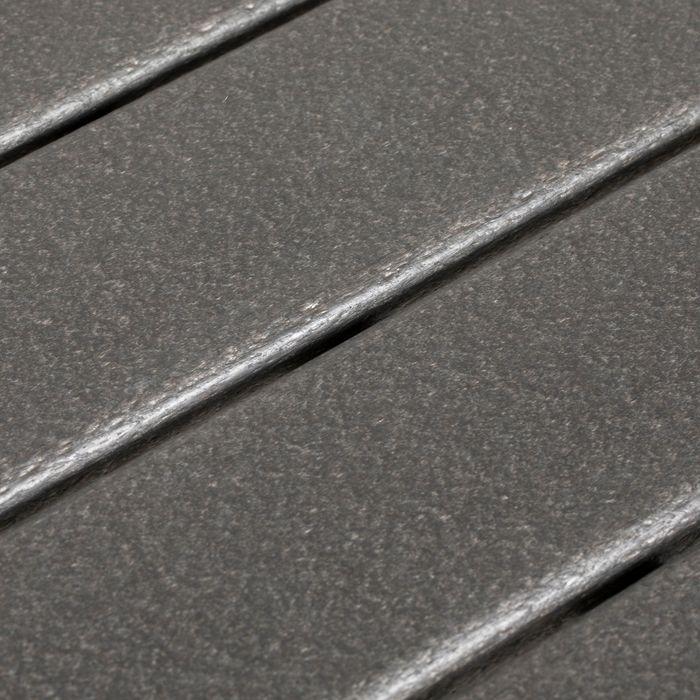 Image du produit Swisshandel24 Table de jardin table à manger 4 personnes trou de parapluie cadre à lattes HDPE gris foncé (90 cm)