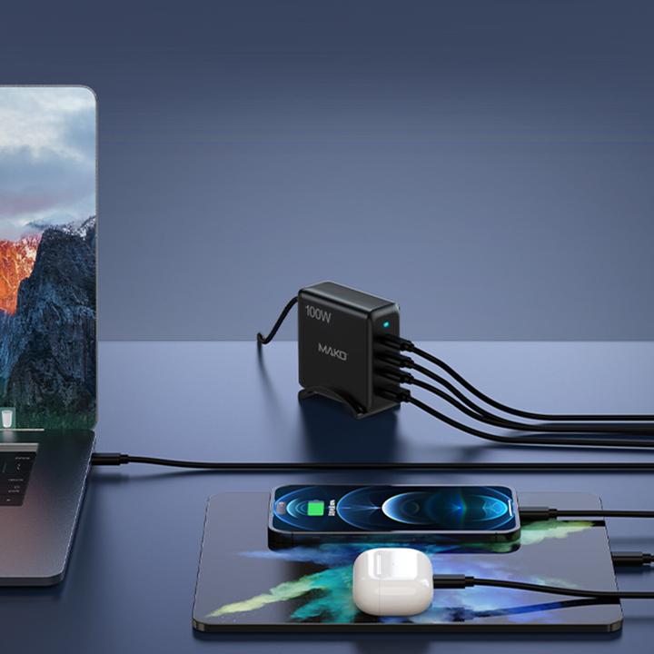 Produktbild Mako GaN2 EU Mains Charger USB-C/C/A (100 W)