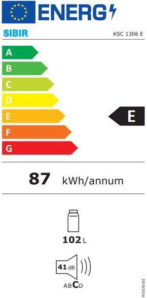 Energie-Label Sibir Ksc 1304 (102 l)