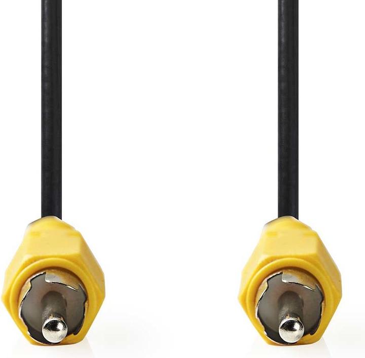Actual product image Nedis Composite Video Cable | RCA | Nickel-plated | 480p | 10.0 m | Round | PVC | Black | Label (10 m, Cinch)