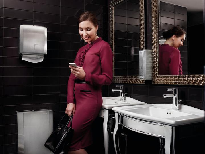 Actual product image Katrin Folded towel dispenser Stainless Steel