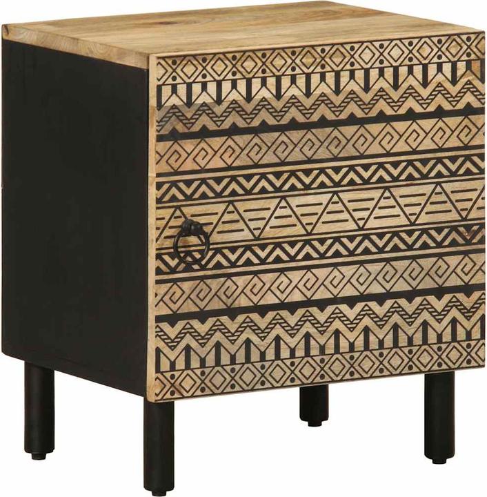 Immagine prodotto VidaXL Comodino Comodino Cassettiera Comodino Consolle 2 pezzi. Legno di mango grezzo (40 x 33,5 x 46 cm)
