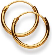 Produktbild Natsumi Schmuck Creolen Gelbgold 9K/375 Ø 13mm Rund (375/9 K Gelbgold)