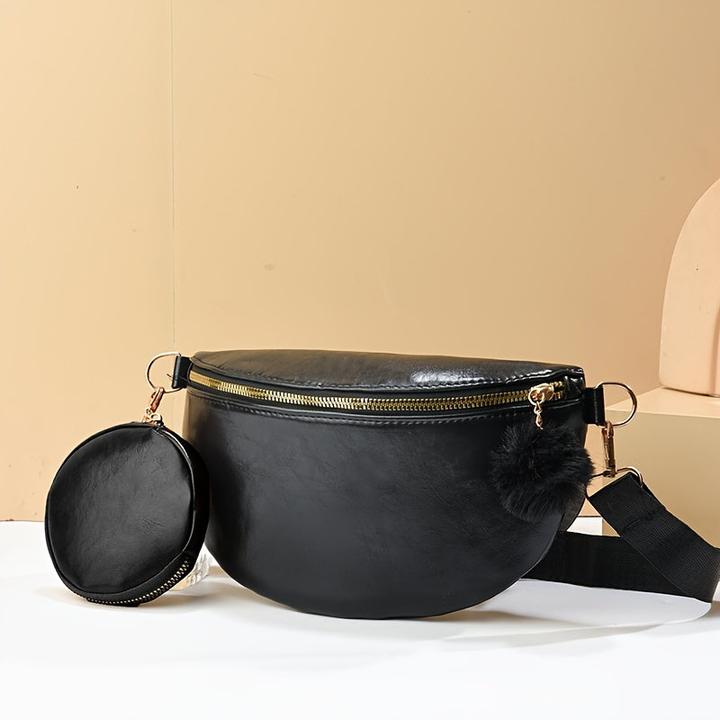 Only-Bags.Store Modische PU Leder Gürteltasche - Sportliche einzelne Schulter Crossbody Brusttasche mit gerissener
