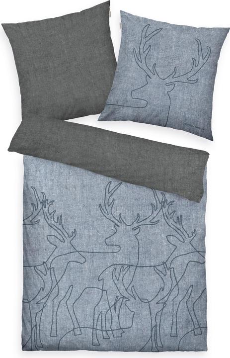 Immagine prodotto Tom Tailor Biancheria da letto in flanella melange (Set di biancheria da letto, 160 x 210 cm + 65 x 100 cm)
