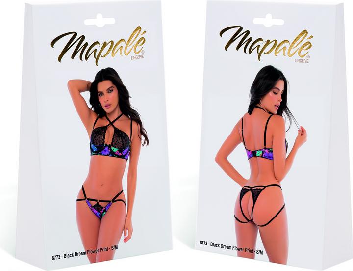 Actual product image Mapale Two Piece Set - S/M - Black Dream Flower Print (S/M)