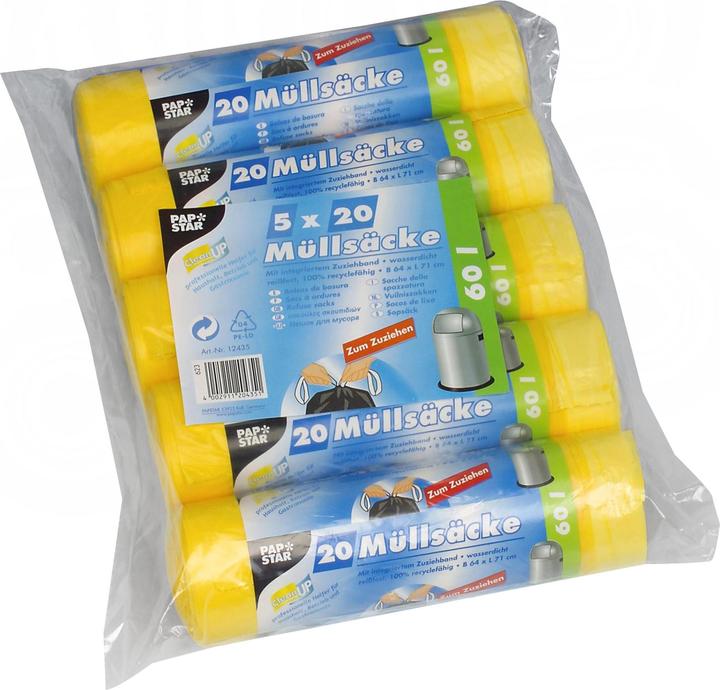 Papstar Müllbeutel 60 l, 100 Stück (100 x, 60 l)