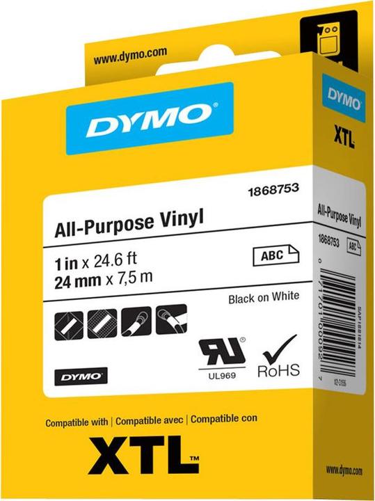 Actual product image Dymo XTL Font tape, Vinyl (2.40 cm, Black)