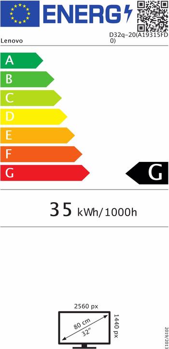 Energy Label Lenovo D32q-20 (2560 x 1440 pixels, 31.50")