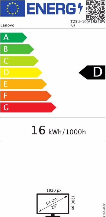 Energy Label Lenovo T25d-10 (1920 x 1200 pixels, 25")