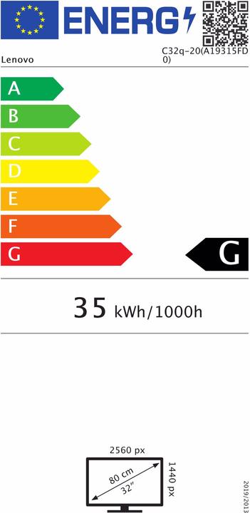 Energy Label Lenovo C32q-20 (2560 x 1440 pixels, 31.50")