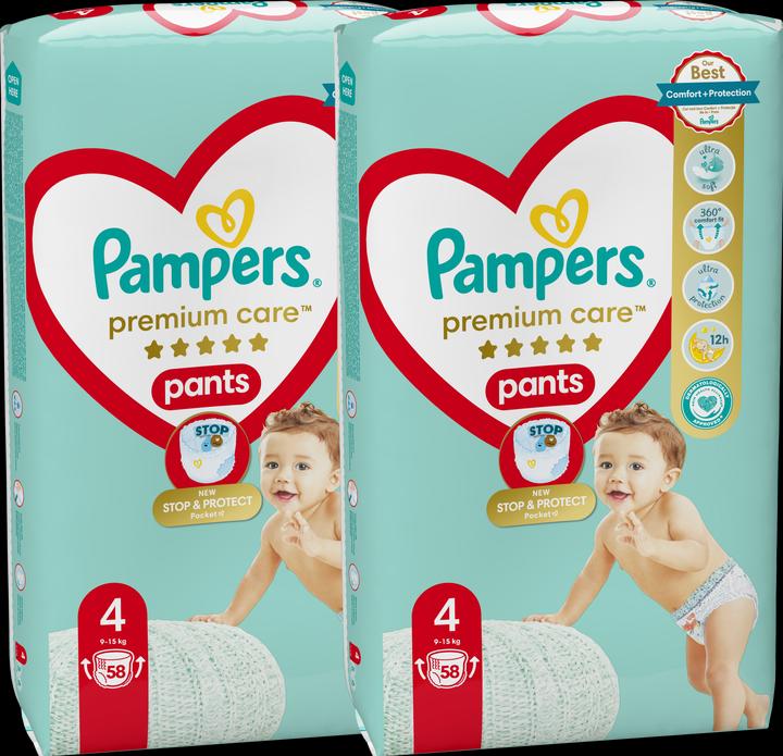 Produktbild Pampers Windel-Höschen Premium Care, Grösse 4, 116 Windeln, 9-15 kg (Gr. 4, 116 Stück)