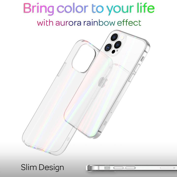 Produktbild Nalia Klare Hartglas Hülle Regenbogen Effekt (Apple iPhone 13 Pro Max)