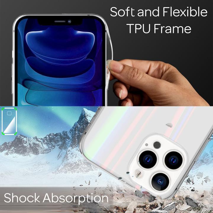 Produktbild Nalia Klare Hartglas Hülle Regenbogen Effekt (Apple iPhone 13 Pro Max)