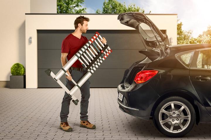 Produktbild Hailo FlexLine, Alu-Sicherheits-Teleskopleiter, 9 Sprossen (Anlegeleiter, 264 cm)
