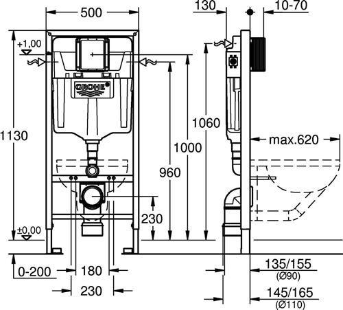 Image du produit Grohe Elément WC RAPID SL Réservoir de chasse GD 2, réducteur de débit