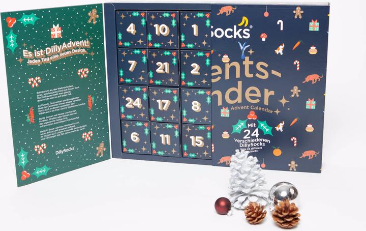 Produktbild DillySocks Socken Adventskalender (24er Pack, 41 - 46)