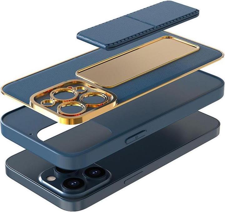 Image du produit Hurtel Nouveau boîtier Kickstand pour iPhone 13 avec support bleu (Apple iPhone 13)