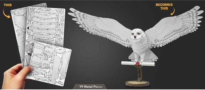Actual product image Metal Earth Harry Potter Hedwig
