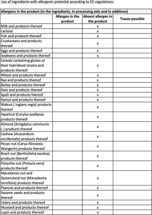 Nutritional values and ingredients Zimmerli Adaptogene Shatavari Capsules (BIO) 50 Capsules (1 Piece, Capsules, 25 g)