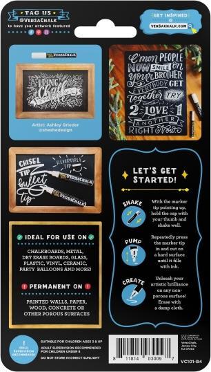 Image du produit VersaChalk - Marqueur blanc pour craie liquide, set de 4 pointes 5mm (Blanc, 5 mm, 4 x)