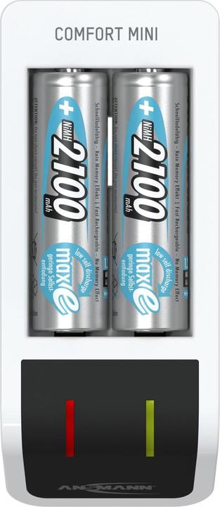 Produktbild Ansmann Comfort Mini Ladegerät inkl. 2 AA Mignon Akkus 2100 mAh (1 Stk., AA, AAA, 800.80 mAh, Akku)