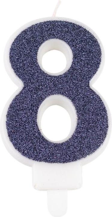 Produktbild Artifete Marineblau Zahlenkerze 8 (1 Stk.)