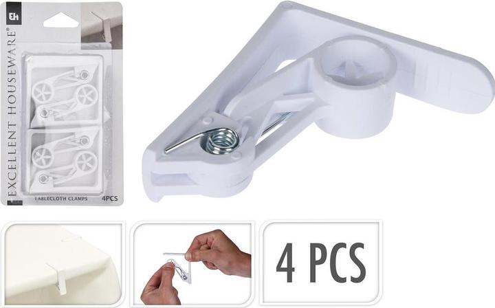 Immagine prodotto Excellent Houseware Morsetto per tovaglia 4 pezzi. (2 x 11 x 18 cm)