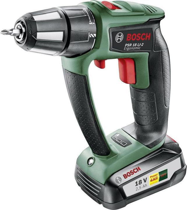 Actual product image Bosch Home & Garden PSR 18 LI-2 Ergonomic, 2 batteries (Rechargeable battery operated)