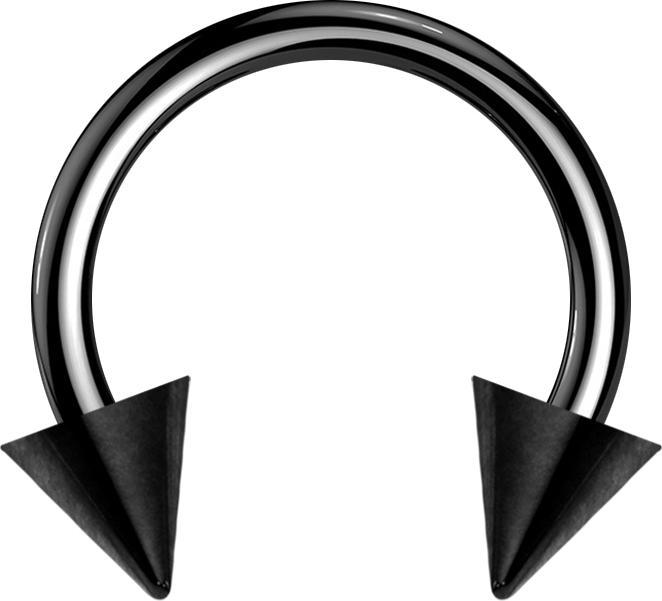 Star Piercing Micro Circular Barbell schwarz mit zwei Cones (Chirurgenstahl 316L, ohne Messing)