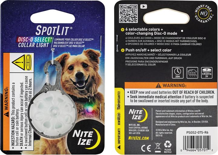Produktbild Nite Ize SpotLit Collar Light - Disc-O Select (Hund, Allgemein)