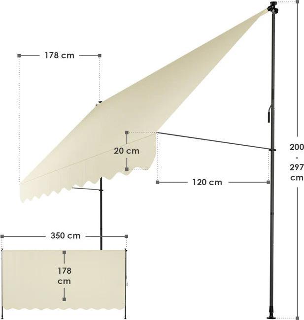 Produktbild Juskys Klemmmarkise Kapstadt (3.50 m)