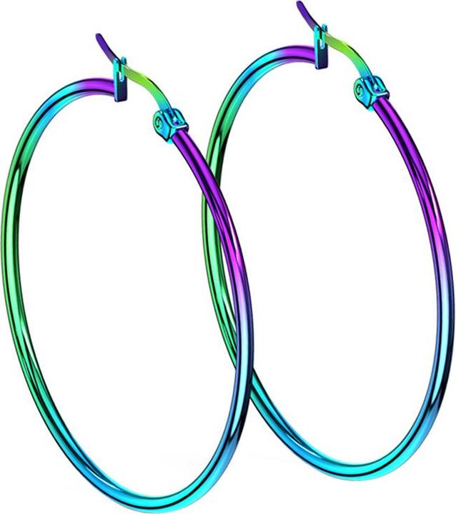 Image du produit Star Piercing Boucle d'oreille ronde colorée (sans laiton, Acier chirurgical 316L)