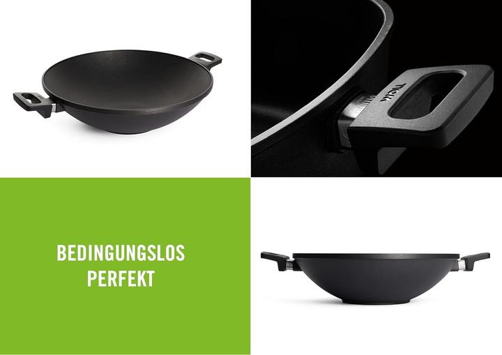 Produktbild Woll 1136NL Guss Wok Titanium Nowo (36 cm, Wok Pfanne, Aluminium)