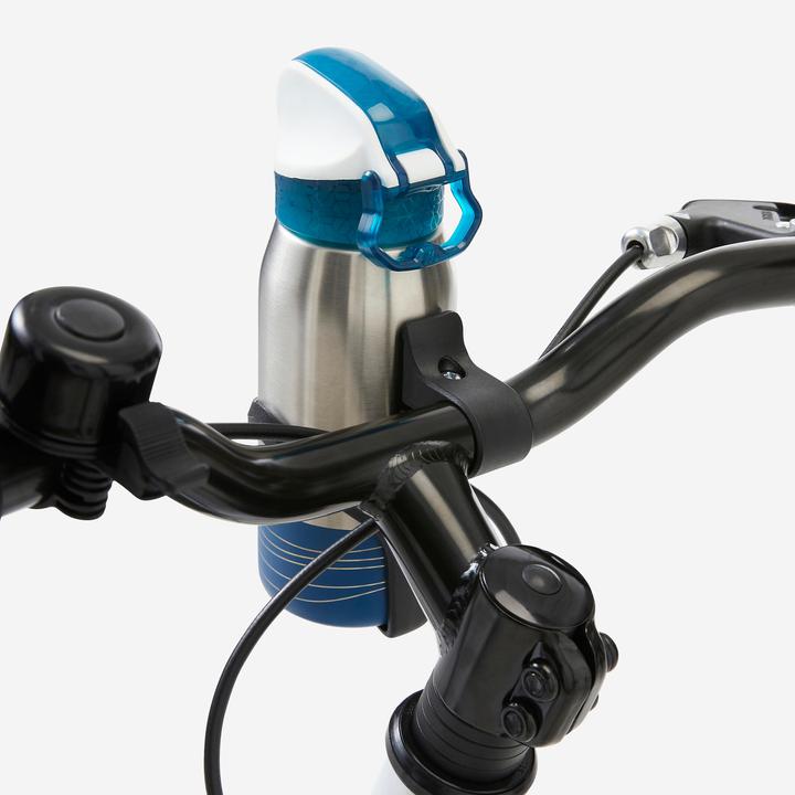 Produktbild Btwin Fahrrad-Trinkflasche Edelstahl mit Trinkhalm Kinder 3–6 Jahre 350 ml blau (0.35 l)