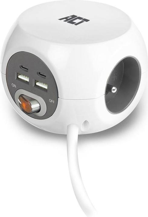 Productafbeelding Stopcontact kubus (PDU) met 3 stopcontacten type E, USB-C/USB-A poorten, 1,5m (7 x, CEE 7/7, 1.50 m)
