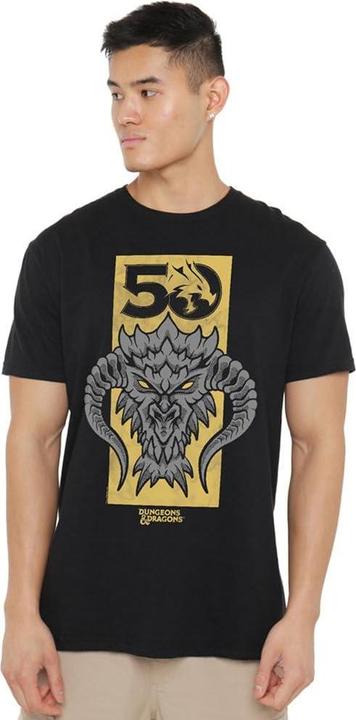 Actual product image Dungeons & Dragons Mens Stacked Logo 50th T-Shirt (M)