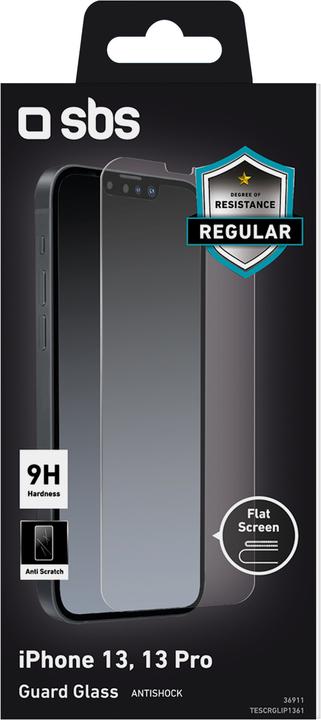 Immagine prodotto SBS Proteggi schermo in vetro per iPhone 13/13 Pro (1 Pezzo/i, Apple iPhone 13, Apple iPhone 13 Pro)