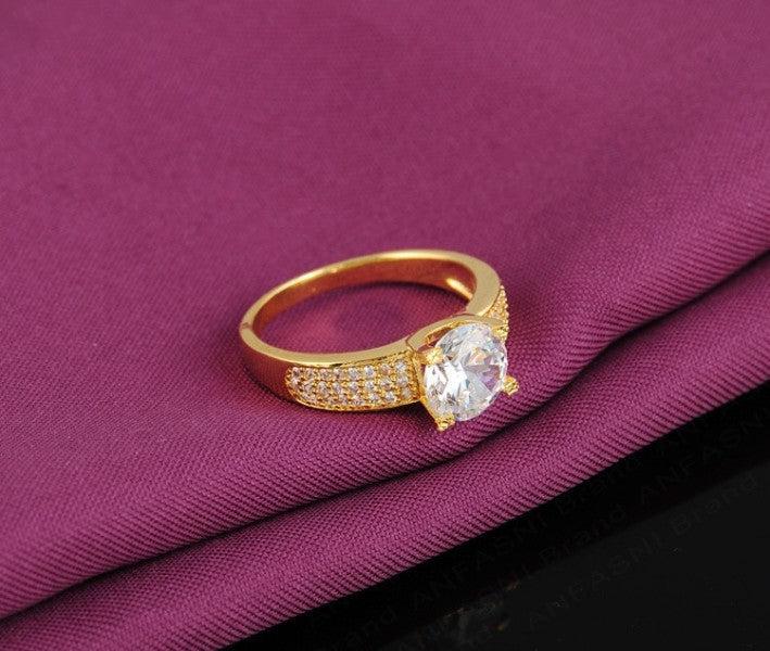Produktbild Hermex Vergoldeter Ring RGP mit Zirkonia - Gold Gr. 57 (57)