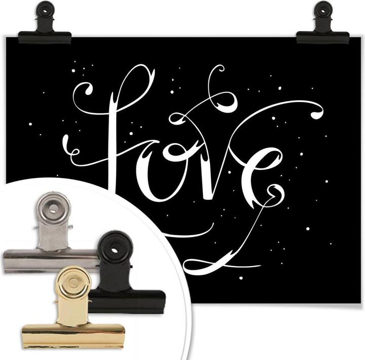 Actual product image Trenddeko Handlettering Love - black negative (30 x 24 cm)