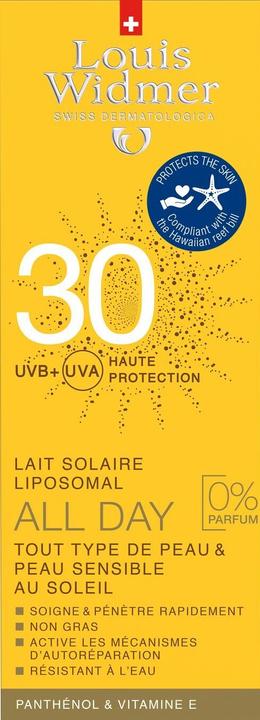 Immagine prodotto Louis Widmer Latte solare per tutto il giorno non profumato (Latte solare, SPF 30, 100 ml, 137 g)