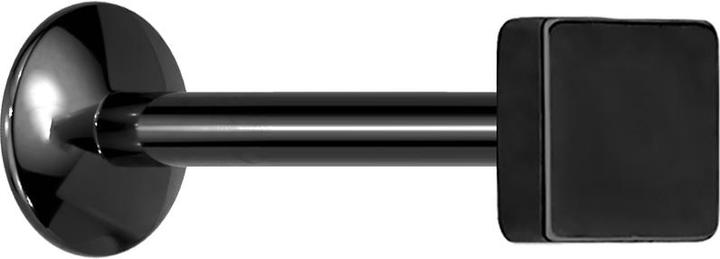 Star Piercing Micro UFO Labret Innengewinde schwarz mit Viereck (ohne Messing, Chirurgenstahl 316L)