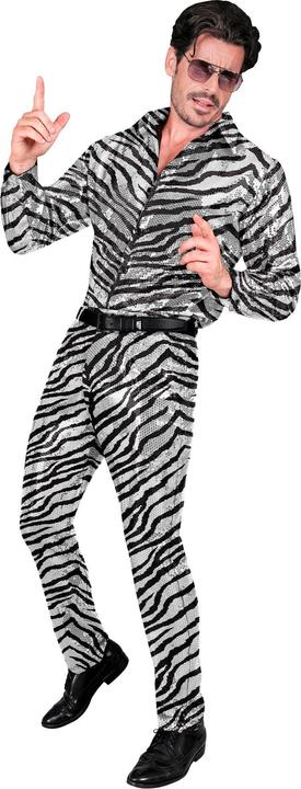 Image du produit Widmann Pantalon homme zèbre à paillettes noir/argenté (XL)