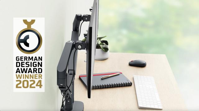 Productafbeelding Leitz Schermsteun 2 monitoren fluweelgrijs (Tabel, 32")