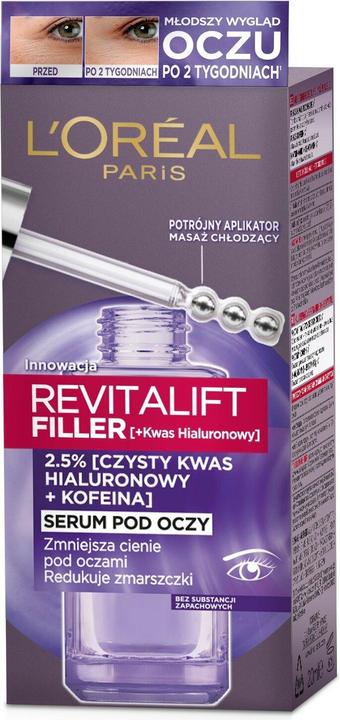 L'Oréal Paris L'Oreal Revitalift Filler Wrinkle & Dark Circle Reducing Eye Serums 20Ml (Serum, 20 ml)