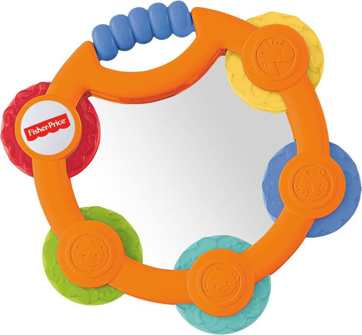 Actual product image Fisher-Price Shake 'n Beats Tambourine (French, Italian, English, Spanish, Finnish, Dutch, Greek, German)